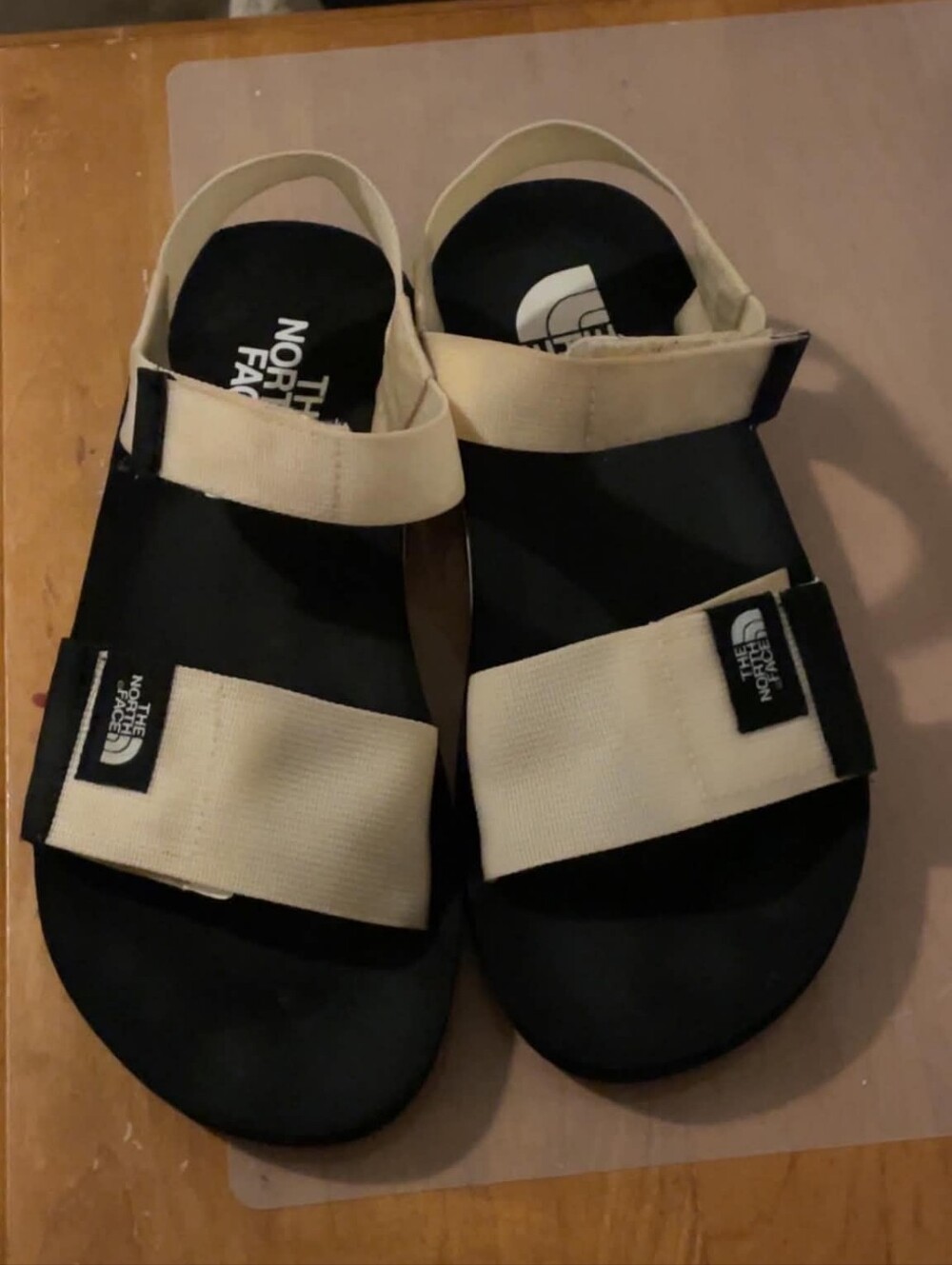 The North Face Kids Black & Cream Adjustable Strap Sandals